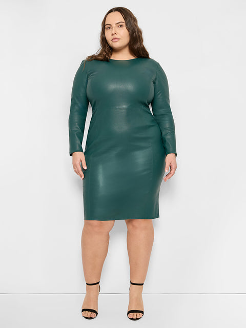 CURVE MRS. SMITH STRETCH LEATHER DRESS