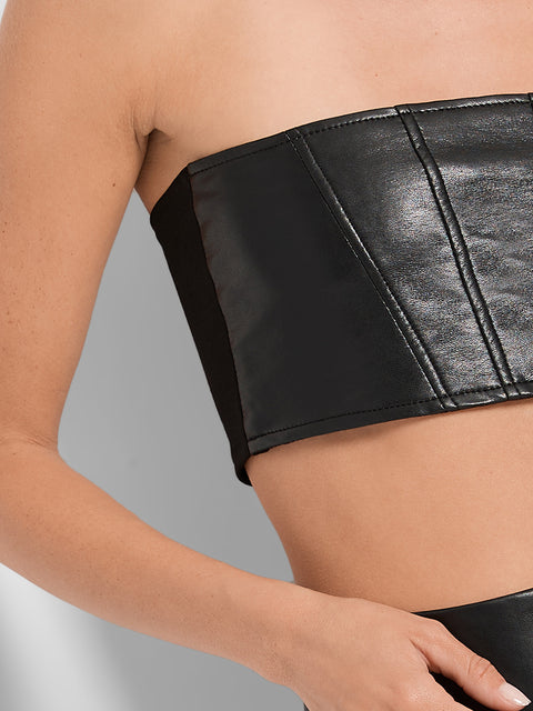 MAGRA RECYCLED LEATHER TOP