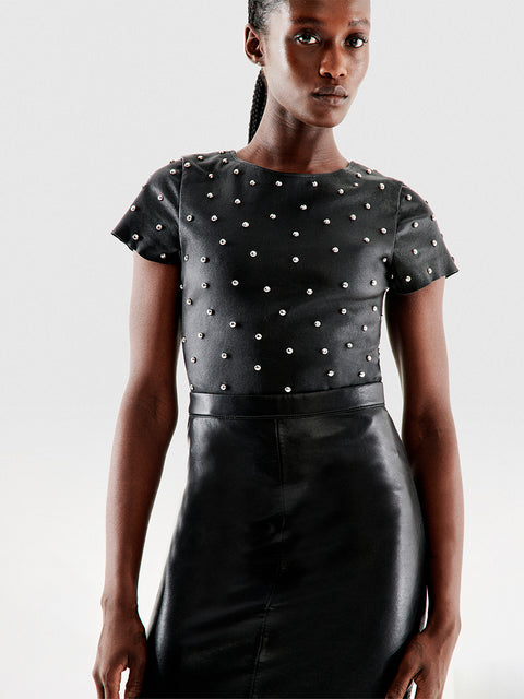 PORT ELIZABETH RECYCLED LEATHER SKIRT