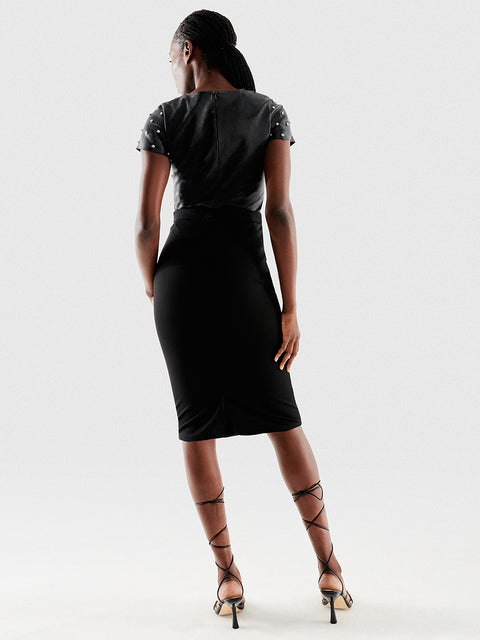 MARGOT STRETCH LEATHER TEE