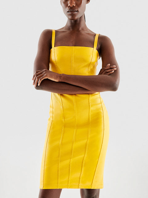 MERCI STRETCH LEATHER DRESS