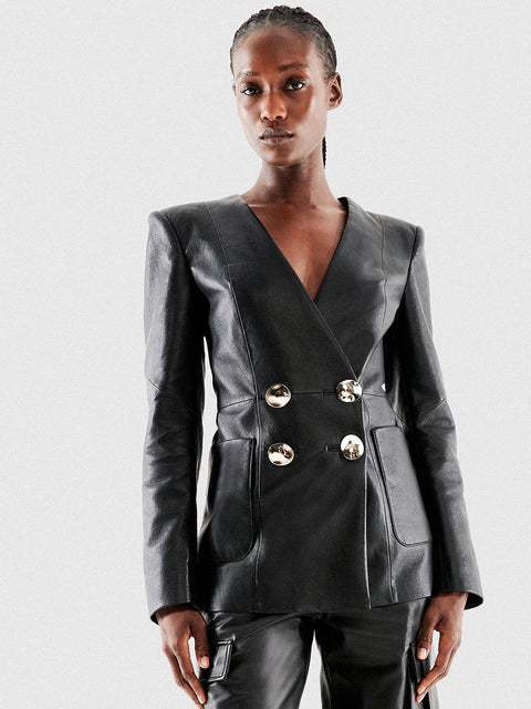 CLAUDE RECYCLED LEATHER BLAZER
