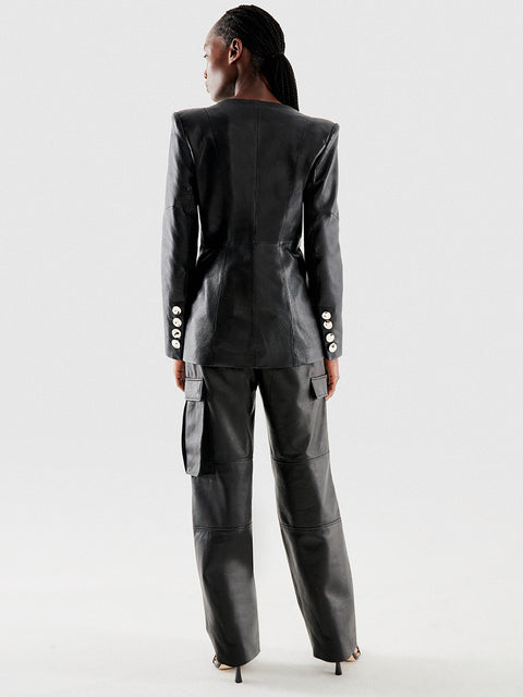 CLAUDE RECYCLED LEATHER BLAZER