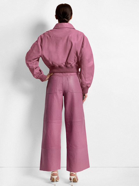 FLORENCE UPCYCLED LEATHER BOMBER JACKET