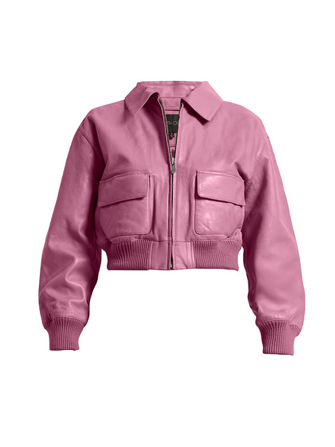 FLORENCE UPCYCLED LEATHER BOMBER JACKET