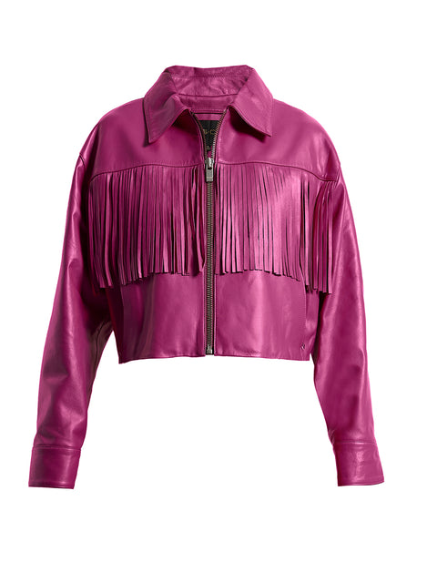 JEREMIAH UPCYCLED LEATHER FRINGE JACKET - AS by DF