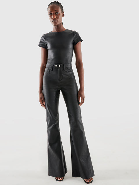 BRANDO STRETCH LEATHER TEE - AS by DF