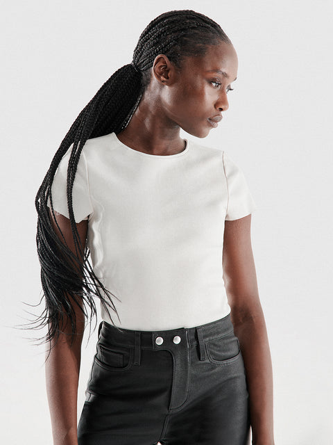 BRANDO STRETCH LEATHER TEE - AS by DF