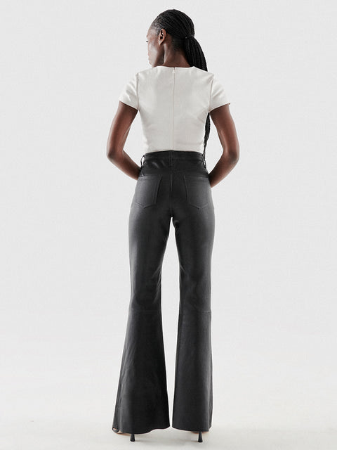 BRANDO STRETCH LEATHER TEE - AS by DF