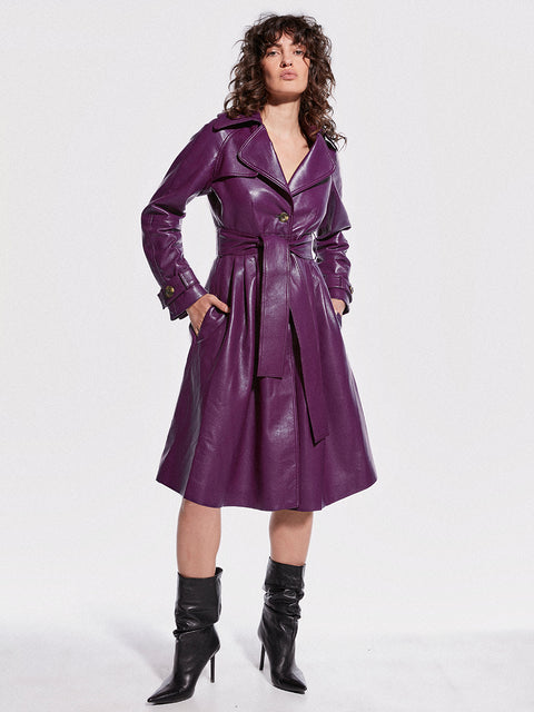DARCY RECYCLED LEATHER TRENCH