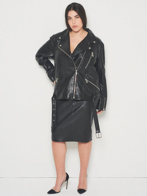 CURVE BRANDO RECYCLED LEATHER BOYFRIEND JACKET
