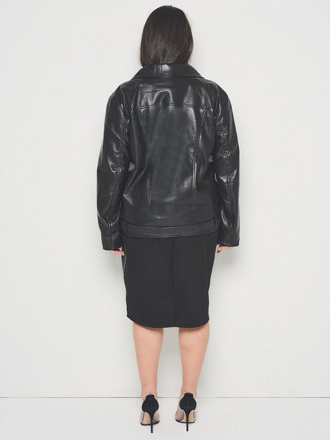 CURVE BRANDO RECYCLED LEATHER BOYFRIEND JACKET