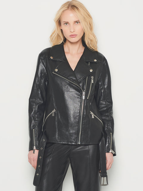 BRANDO RECYCLED LEATHER BOYFRIEND JACKET