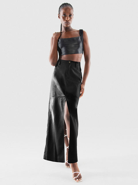 IMOGEN RECYCLED LEATHER SKIRT