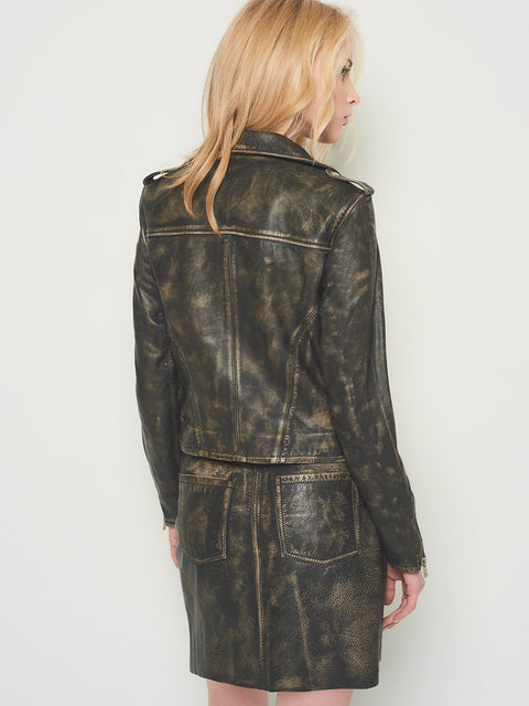 BONNIE UPCYCLED LEATHER SKIRT