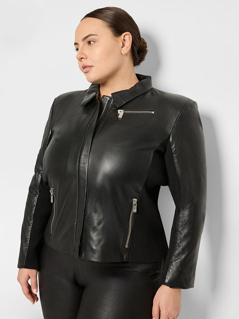 CURVE MRS. SMITH UPCYCLED LEATHER JACKET