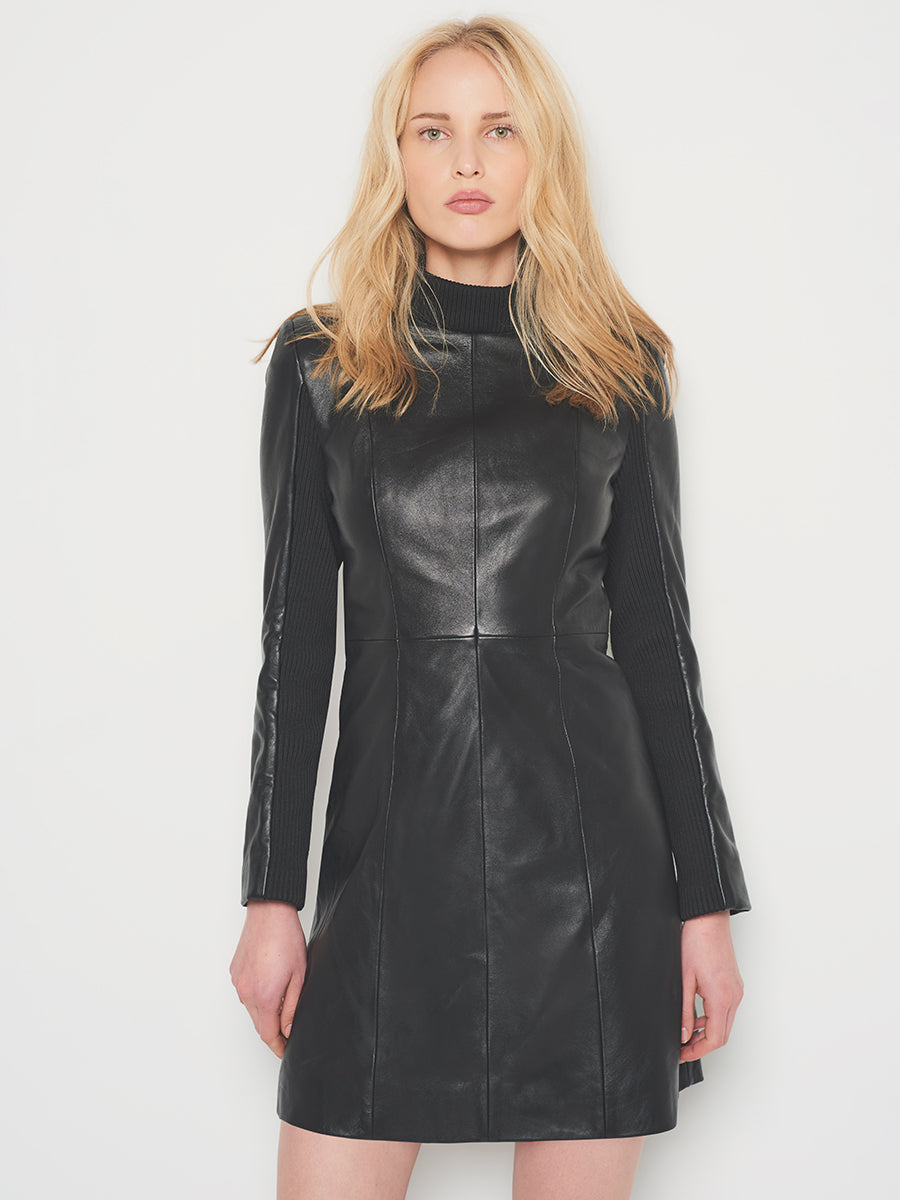AS By DF The Lbd Upcycled Leather Dress - Black AS By DF The Lbd Upcycled Leather Dress - Black