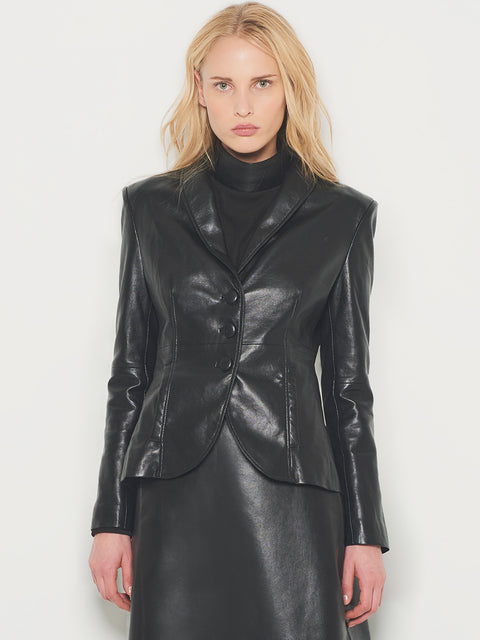 DENISE UPCYCLED TAILORD LEATHER BLAZER