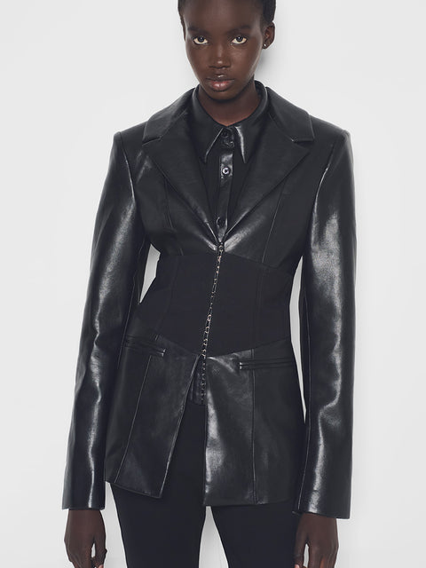 AMOUR RECYCLED LEATHER BLAZER