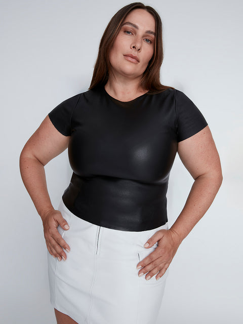 CURVE BRANDO STRETCH LEATHER TEE