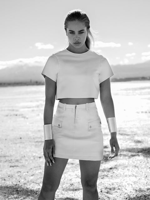 JAMESON RECYCLED LEATHER SKIRT