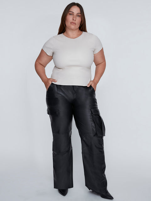 CURVE BRANDO STRETCH LEATHER TEE