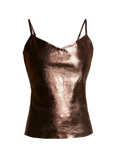 ELODIE STRETCH LEATHER TANK