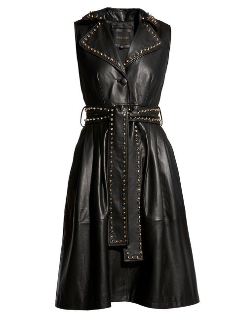 STEVIE UPCYCLED LEATHER TRENCH DRESS