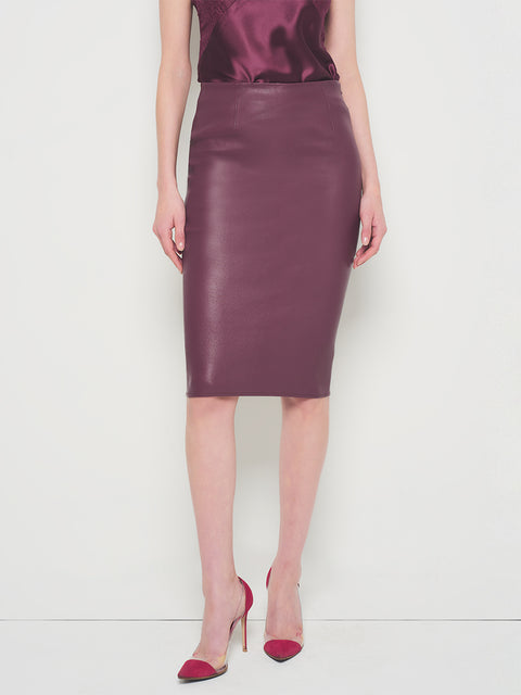 CLAUDE STRETCH LEATHER SKIRT