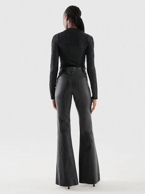 ROBBIE STRETCH LEATHER FLARES