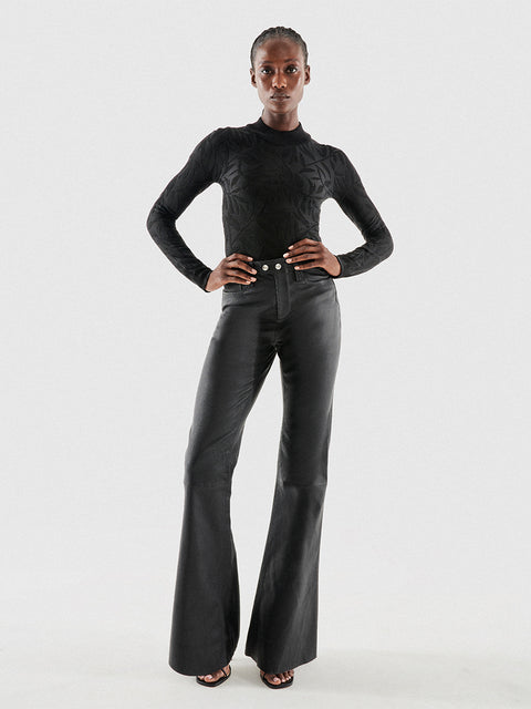 ROBBIE STRETCH LEATHER FLARES