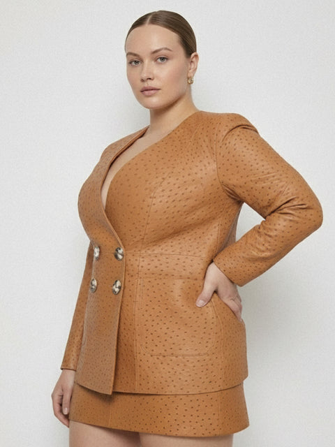 CURVE NADINE UPCYCLED LEATHER BLAZER
