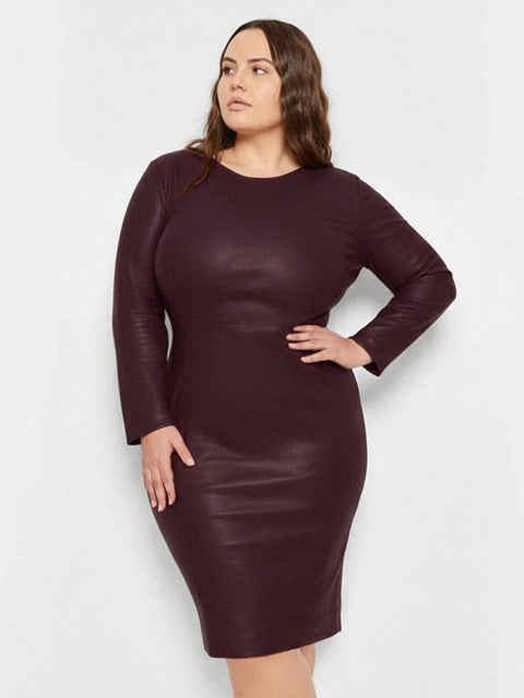 CURVE MRS. SMITH STRETCH LEATHER DRESS - AS by DF