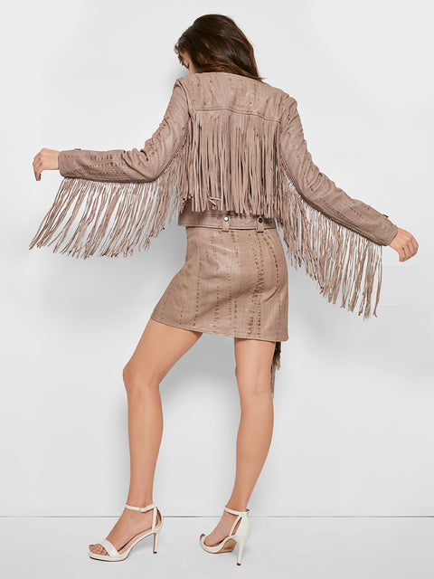 ONE LOVE FRINGE MOTO JACKET - AS by DF