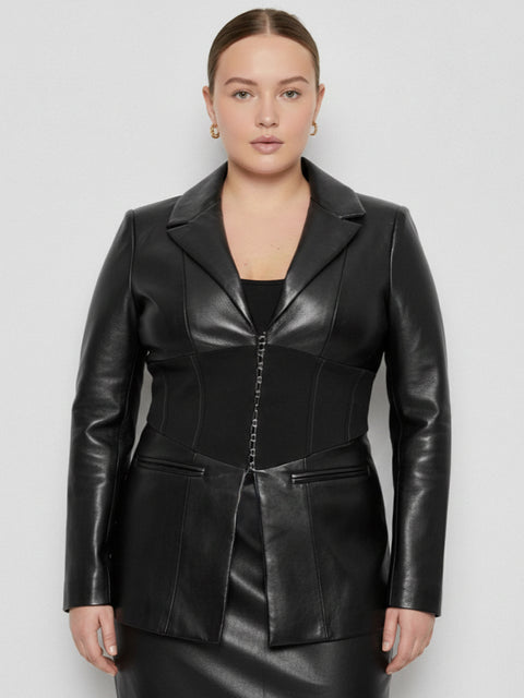 CURVE AMOUR RECYCLED LEATHER BLAZER