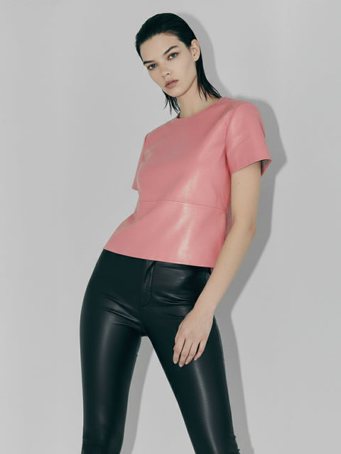 AWAKEN RECYCLED LEATHER TEE - AS by DF