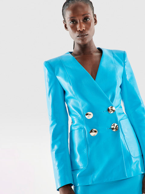 CLAUDE RECYCLED LEATHER BLAZER