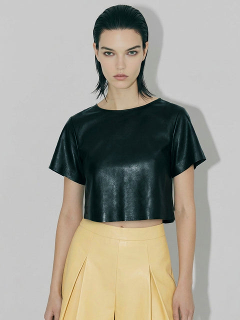 BECK UPCYCLED LEATHER TEE - AS by DF