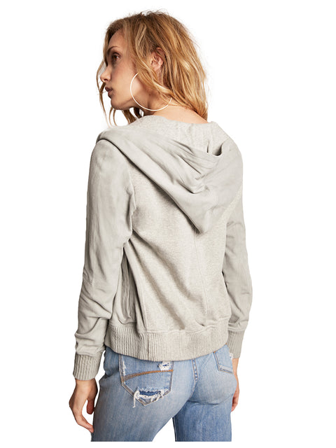 LUXE SHRUNKEN SUEDE HOODIE