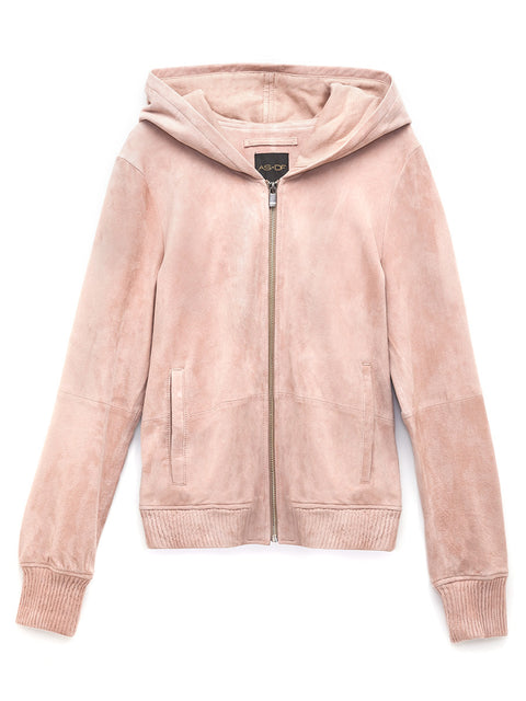 LUXE SHRUNKEN SUEDE HOODIE