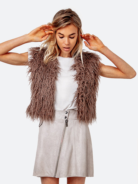 REVOLUTION SHAG FUR VEST - AS by DF