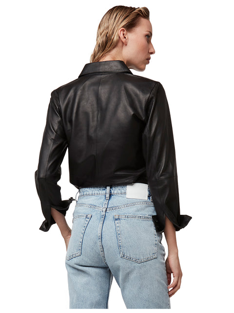 LA NUIT LEATHER BLOUSE