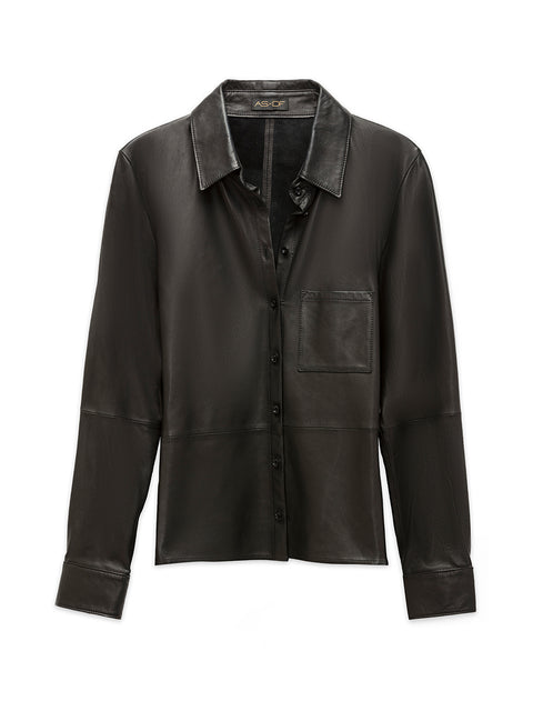 LA NUIT LEATHER BLOUSE