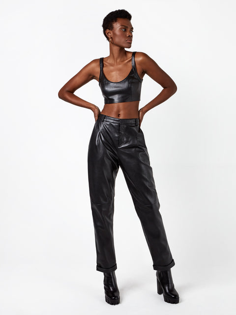 DENISE RECYCLED LEATHER TROUSER