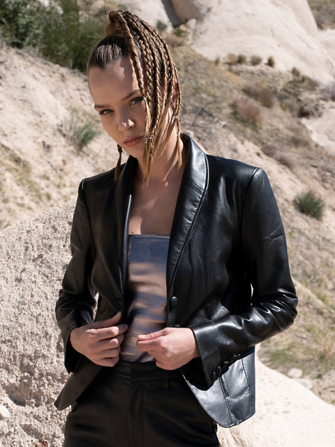 BLAZER DENISE IN PELLE RICICLATA