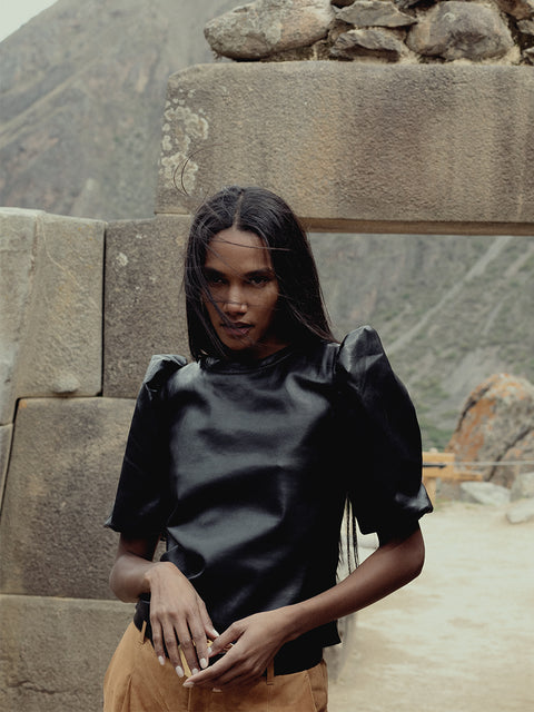 MARA RECYCLED LEATHER TEE