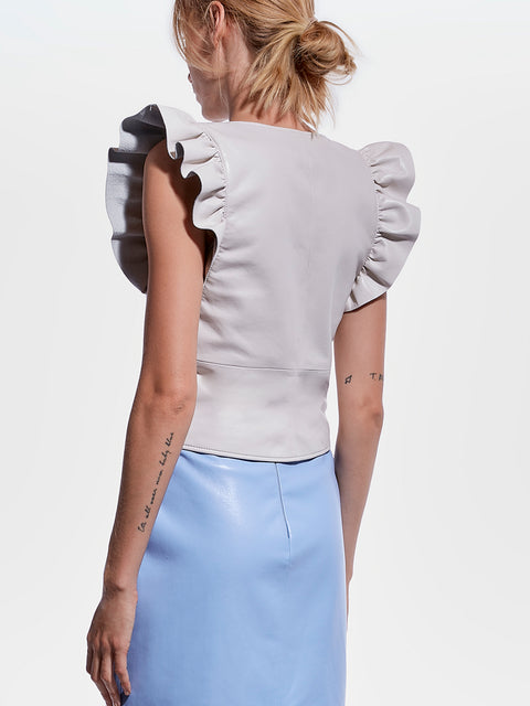 SYLVIA RECYCLED LEATHER TOP