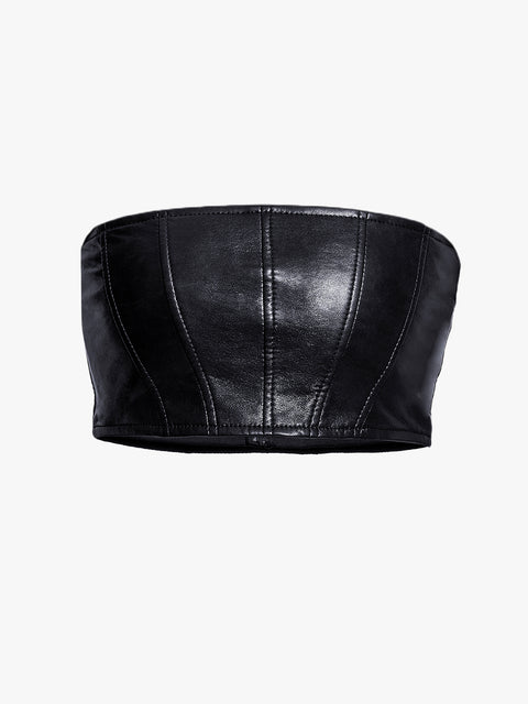 MAGRA RECYCLED LEATHER TOP - AS by DF