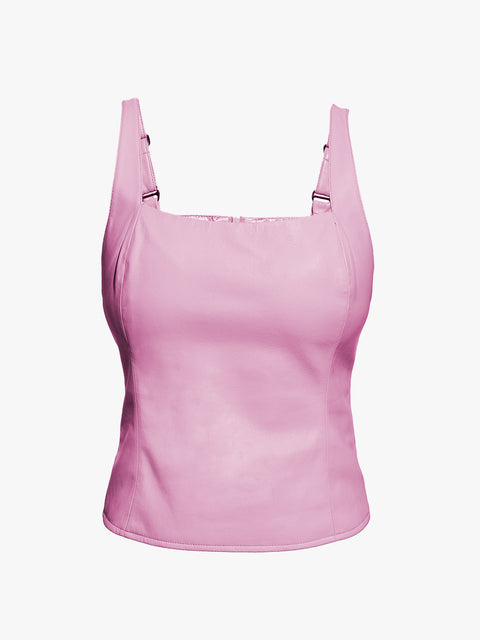 CLEMENTINE RECYCLED LEATHER TOP