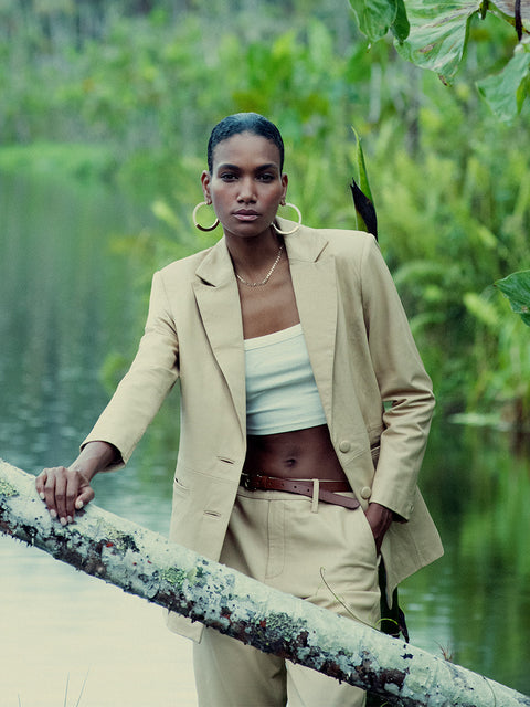 JORDAN RECYCLED LEATHER BLAZER